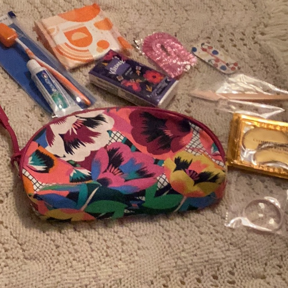 Estee Lauder Pink and Blue Cosmetic Bag/Essentials